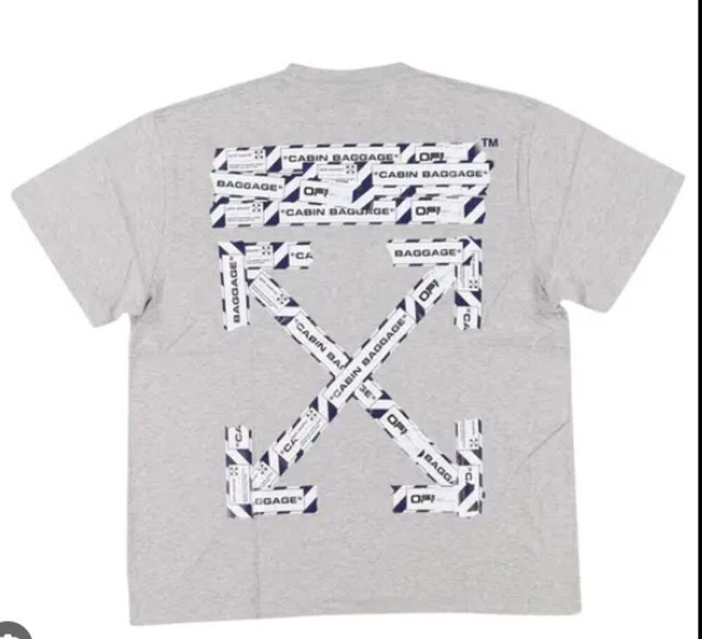 Off-White Cabin Baggage Tee Grey XS Streetwear Logo Shirt